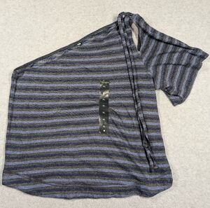 Lucky Brand Women Top XL NWT One Shoulder‎ Striped Cutout Stretch